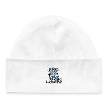 Silhouette du requin azur - Bonnet bébé bio - blanc - Devant