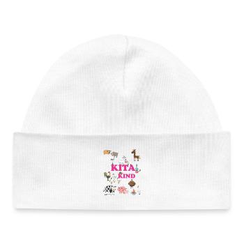 Kita Kind Tierwelt – Bunte Tiere - Baby Organic Mütze - Weiß - Vorne