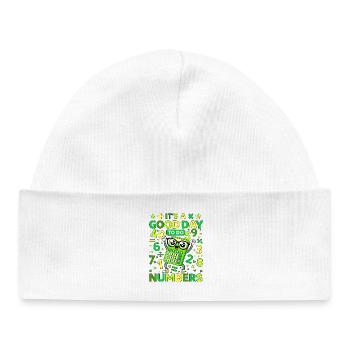 Chiffres de calculatrice joyeuse - Bonnet bébé bio - blanc - Devant