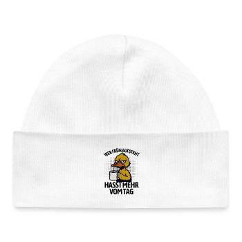 Duck - If you get up early, you hate more of the day - Baby Organic Beanie - white - Front