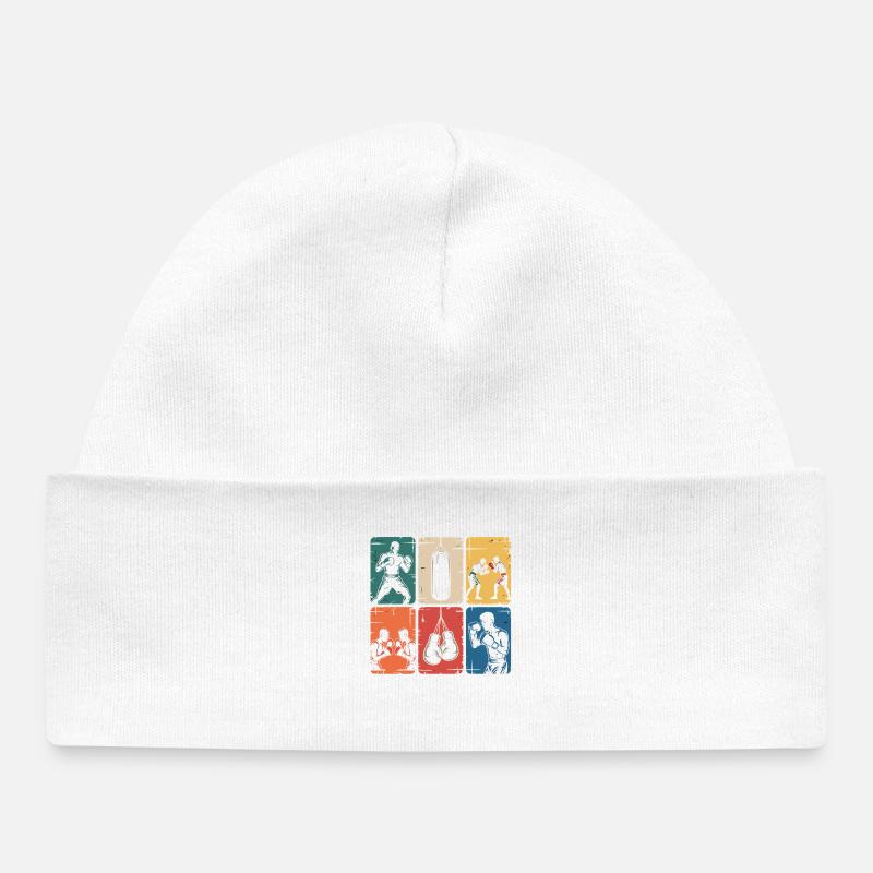 Puissance de la mosaïque de la boxe - Bonnet bébé bio - blanc