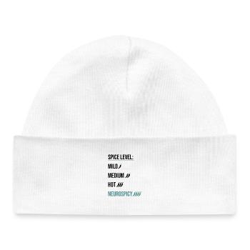 Spice Level Neurospicy - Neurodivergent Humor - Baby Organic Beanie - white - Front