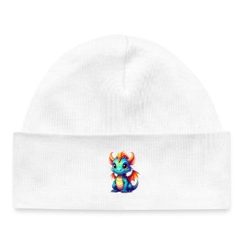 Dragon mignon - Bonnet bébé bio - blanc - Devant