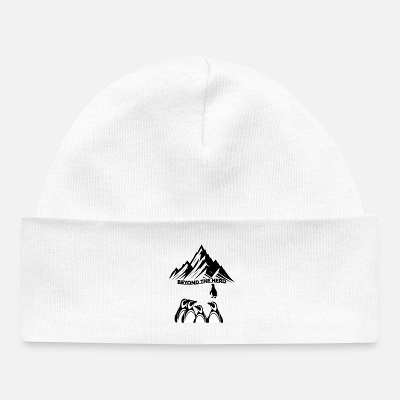 Lone Explorer Penguin Tee - Choose Your Own Path - Baby Organic Beanie - white