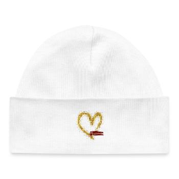 Golden Heart Sparkle Anniversary Illustration - Baby Organic Mütze - Weiß - Vorne