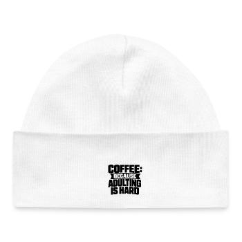 Coffee because Adulting is hard - Baby Organic Beanie - white - Front