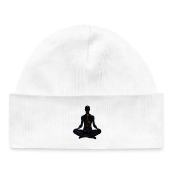 Conception de méditation - Bonnet bébé bio - blanc - Devant