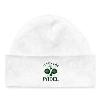 I can't I have padel - Baby Organic Beanie - white - Front