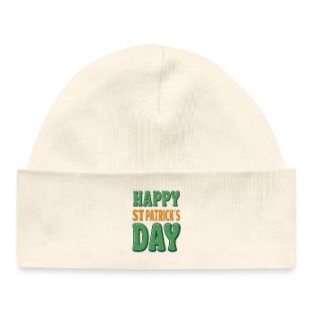 Joyeux Saint-Patrick Vert Orange - Bonnet bébé bio - blanc - Devant