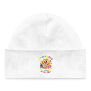 Humour scientifique des mitochondries - Bonnet bébé bio - blanc - Devant