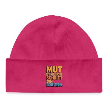 Mut ist der erste Schritt zum Scheitern - Baby Organic Mütze - Weiß - Vorne