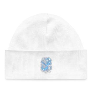 Loup Bleu de Nuit Clair de Lune - Bonnet bébé bio - blanc - Devant
