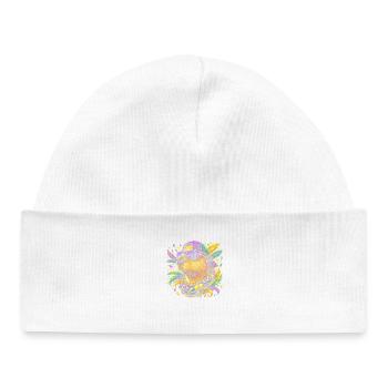Beaver dans un style festif de couleur - Bonnet bébé bio - blanc - Devant