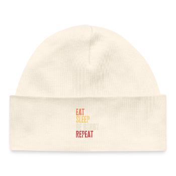 Eat Sleep Be Bobby Repeat Retro Name - Baby Organic Beanie - white - Front