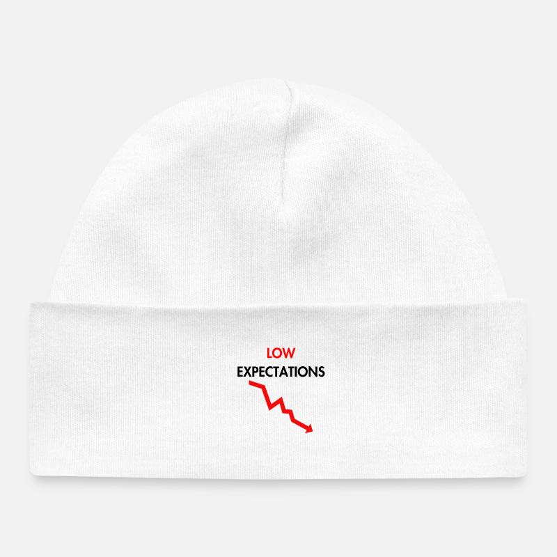 Low expectations - Baby Organic Beanie - white
