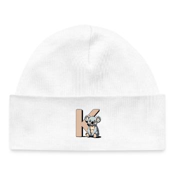 KoalaK Buchstabe Design - Baby Organic Mütze - Weiß - Vorne
