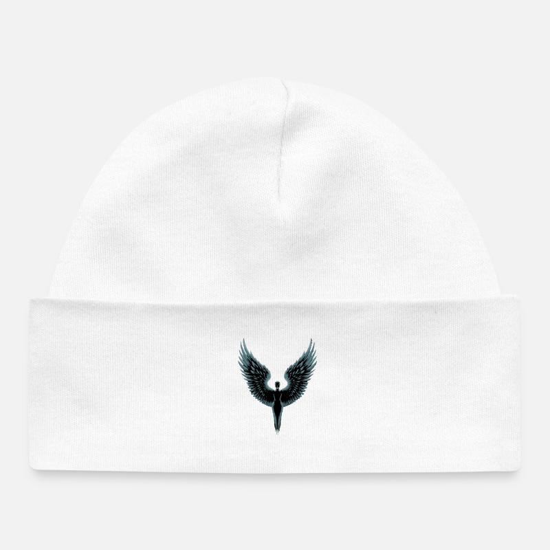 Mystic Angel - Forme d’Aile de Vol de Nuit - Bonnet bébé bio - blanc