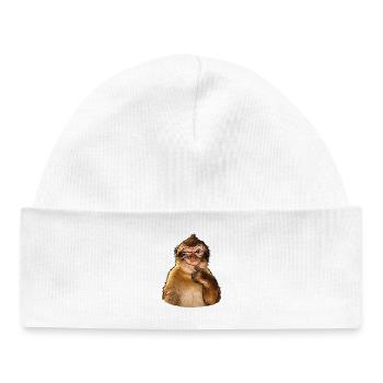 Singe drôle et ironique - Bonnet bébé bio - blanc - Devant
