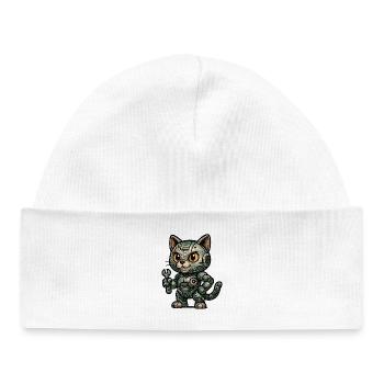 RoboCat rétro avec outils - Bonnet bébé bio - blanc - Devant