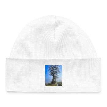 Lonely tree in morning mist - Baby Organic Beanie - white - Front
