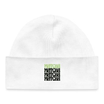 Matcha Retro Tee Liebhaber Design - Baby Organic Mütze - Weiß - Vorne