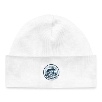 Langeoog | When the Island Calls - Waves North Sea - Baby Organic Beanie - white - Front