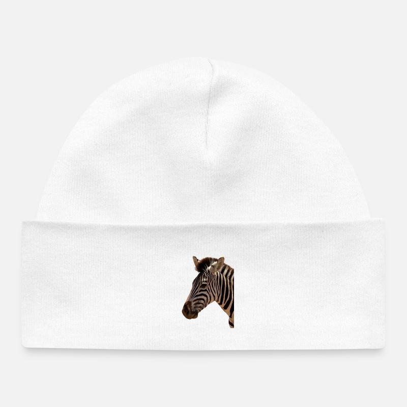 Tête de zèbre - Bonnet bébé bio - blanc