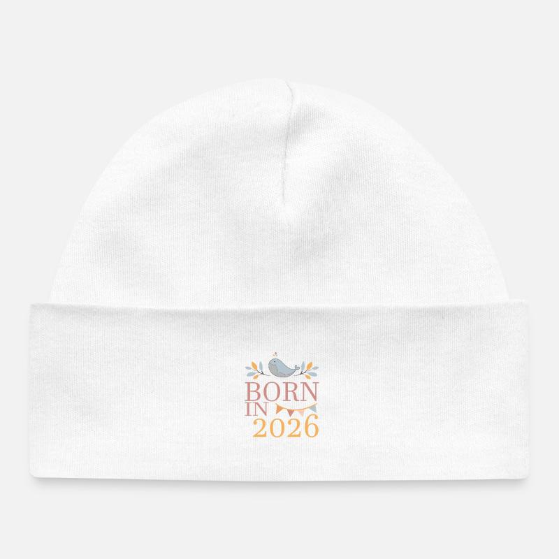 Née en 2026 Bébé Baleine Soon Cadeau de Maman - Bonnet bébé bio - blanc