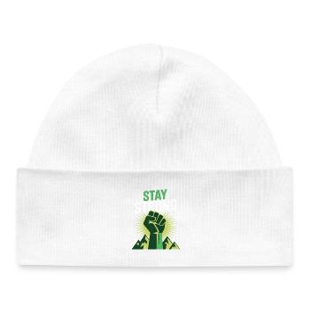 Stay Strong - Power Faust Berge Design - Baby Organic Mütze - Weiß - Vorne