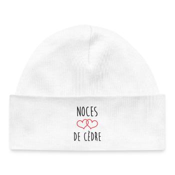 Cedar Wedding – 49 Years of Marriage - Baby Organic Beanie - white - Front