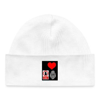 Heart Hand Gorilla Private Access - Baby Organic Beanie - white - Front