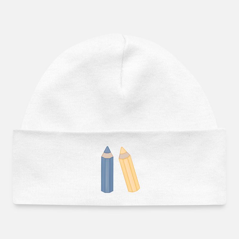 Illustration Duo de crayons de couleur Crayons de couleur - Bonnet bébé bio - blanc