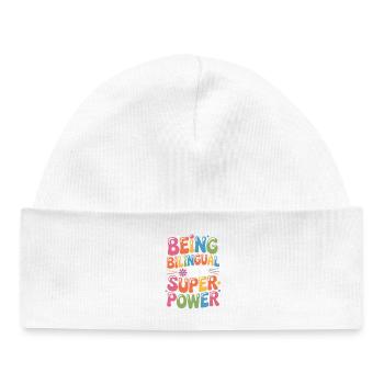 Foreign Language Sayings Funny Foreign Language Gift - Baby Organic Beanie - white - Front