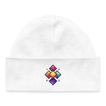 Rainbow Diamond Kaleido - Baby Organic Beanie - white - Front