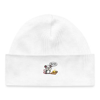 Funny Saying Motif Gift - Baby Organic Beanie - white - Front