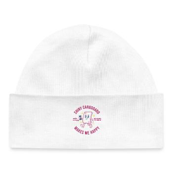 Ouverture du paquet en carton brillant me rend heureuse - Bonnet bébé bio - blanc - Devant