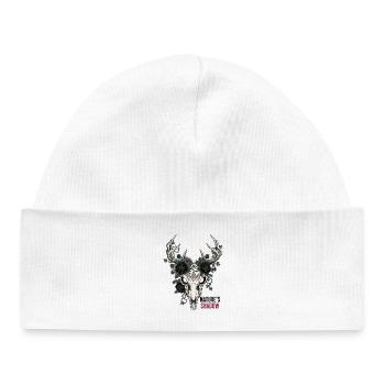 Nature's Child Gothic Deer Skull Vector Art - Baby Organic Beanie - white - Front