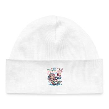 Mermaid 5th Birthday 5 Years - Baby Organic Beanie - white - Front