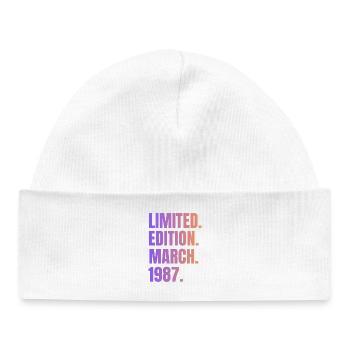 Mars 1987 Année 1987 Retro 1987 Édition limitée - Bonnet bébé bio - blanc - Devant