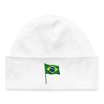 Art du drapeau brésilien - Bonnet bébé bio - blanc - Devant