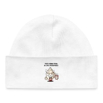 Tasse matinale anxieuse avec alarme - Bonnet bébé bio - blanc - Devant