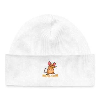 Mouse-Tache Funny Mouse Pun Cartoon Graphic - Baby Organic Mütze - Weiß - Vorne