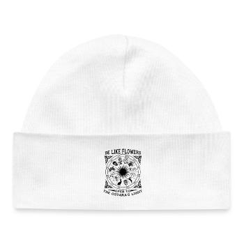 Sois comme les fleurs Joyeuse Pâques Ostara Lumière - Bonnet bébé bio - blanc - Devant
