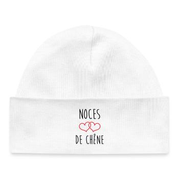 Oak Wedding 80 Years - Baby Organic Beanie - white - Front
