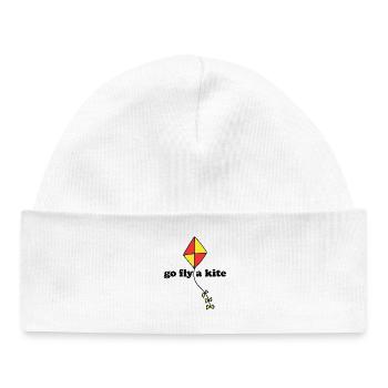 Red Yellow Diamond Kite - Baby Organic Beanie - white - Front