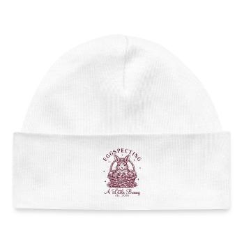 Easter Funny Pregnancy Announcement Women - Baby Organic Beanie - white - Front