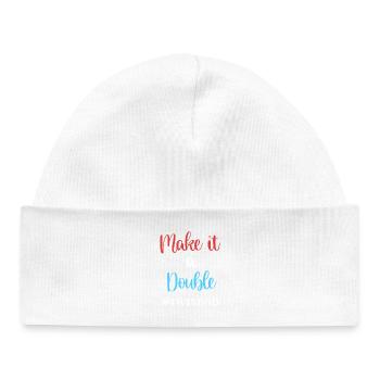 twin dad twins father - Baby Organic Beanie - white - Front