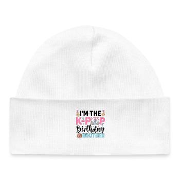 Je suis le frère d’anniversaire K-Pop - Bonnet bébé bio - blanc - Devant