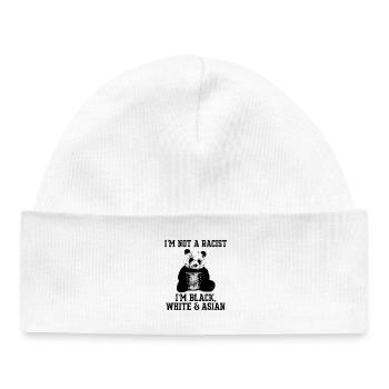 Je ne suis pas un panda raciste, noir, blanc asiatique, art - Bonnet bébé bio - blanc - Devant