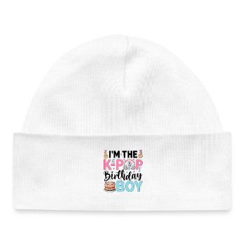 I'm The K-Pop Birthday Boy - Baby Organic Mütze - Weiß - Vorne